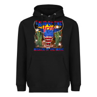 Black land of the free because of the brave Heavyweight Hoodie - texasbilliewilder