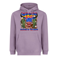 Lavender land of the free because of the brave Heavyweight Hoodie - texasbilliewilder