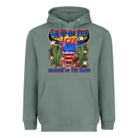 Sage land of the free because of the brave Heavyweight Hoodie - texasbilliewilder