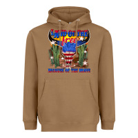 Toasted Coconut land of the free because of the brave Heavyweight Hoodie - texasbilliewilder