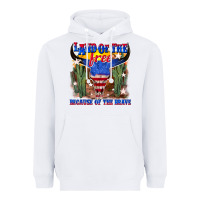 White land of the free because of the brave Heavyweight Hoodie - texasbilliewilder