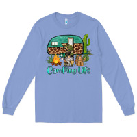 Colony Blue camping life caravan and gnome Long Sleeve Tee - BarkalooDesign