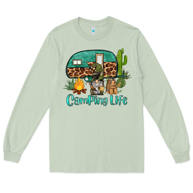 Camping Life Caravan And Gnome Long Sleeve Tee by BarkalooDesign | Teevron