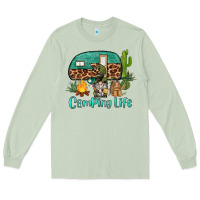 Matcha camping life caravan and gnome Long Sleeve Tee - BarkalooDesign