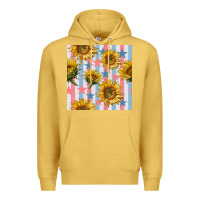 Antique Gold patriotic sunflowers stripes and stars seamless patrern Premium Hoodie - BundleAndBundleShop