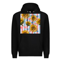 Black patriotic sunflowers stripes and stars seamless patrern Premium Hoodie - BundleAndBundleShop