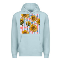 Blue Mist patriotic sunflowers stripes and stars seamless patrern Premium Hoodie - BundleAndBundleShop