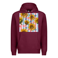 Burgundy patriotic sunflowers stripes and stars seamless patrern Premium Hoodie - BundleAndBundleShop