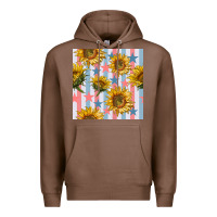 Chestnut patriotic sunflowers stripes and stars seamless patrern Premium Hoodie - BundleAndBundleShop