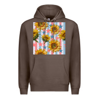 Coffee patriotic sunflowers stripes and stars seamless patrern Premium Hoodie - BundleAndBundleShop