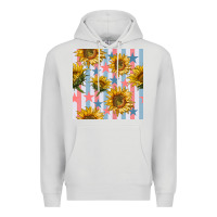 Dove Grey patriotic sunflowers stripes and stars seamless patrern Premium Hoodie - BundleAndBundleShop