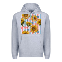 Heather Grey patriotic sunflowers stripes and stars seamless patrern Premium Hoodie - BundleAndBundleShop