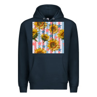 Navy patriotic sunflowers stripes and stars seamless patrern Premium Hoodie - BundleAndBundleShop