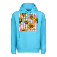 Ocean Blue patriotic sunflowers stripes and stars seamless patrern Premium Hoodie - BundleAndBundleShop
