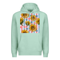 Seafoam patriotic sunflowers stripes and stars seamless patrern Premium Hoodie - BundleAndBundleShop