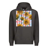 Smoke patriotic sunflowers stripes and stars seamless patrern Premium Hoodie - BundleAndBundleShop