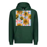 Sports Green patriotic sunflowers stripes and stars seamless patrern Premium Hoodie - BundleAndBundleShop