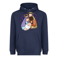 Navy holy night jesus birth Heavyweight Hoodie - Zillion Design Studio
