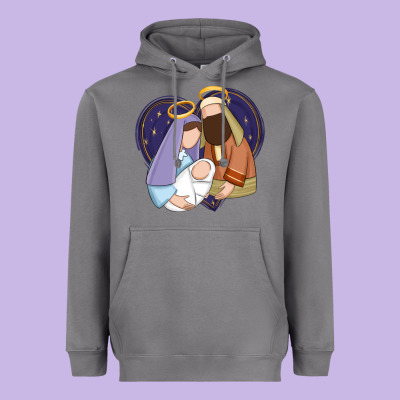 Holy Night Jesus Birth Heavyweight Hoodie Designed By Zillion Design Studio