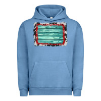 Pigment Pebble Blue cowhide bandana wood background Urban Hoodie - AdoDesignShop