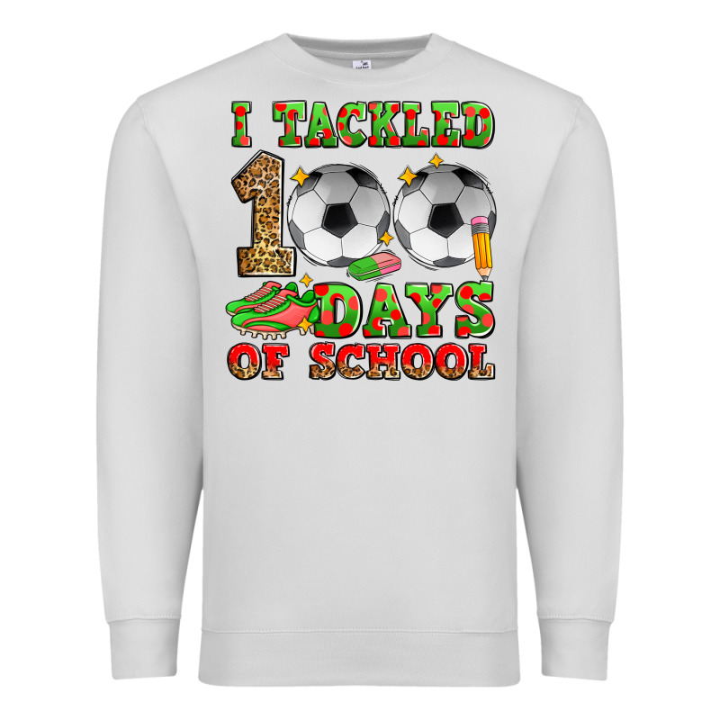 I Tackled 100 Days Of School Soccer Premium Sweatshirt by Zillion Design Studio | Teevron