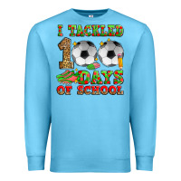 Ocean Blue i tackled 100 days of school soccer Premium Sweatshirt - Zillion Design Studio