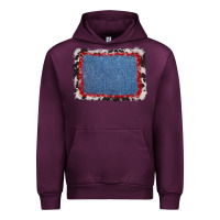 Mauve Wine cowhide bandana denim background Urban Hoodie - AdoDesignShop