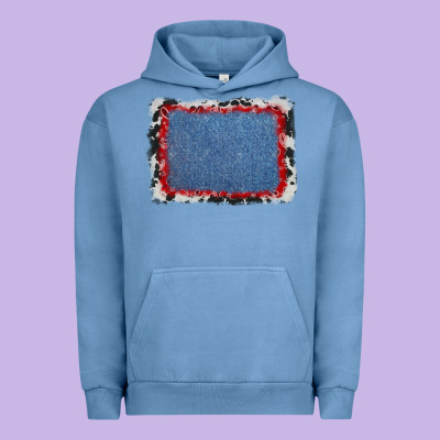 Cowhide Bandana Denim Background Urban Hoodie Designed By Adodesignshop