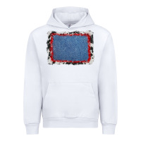 White cowhide bandana denim background Urban Hoodie - AdoDesignShop