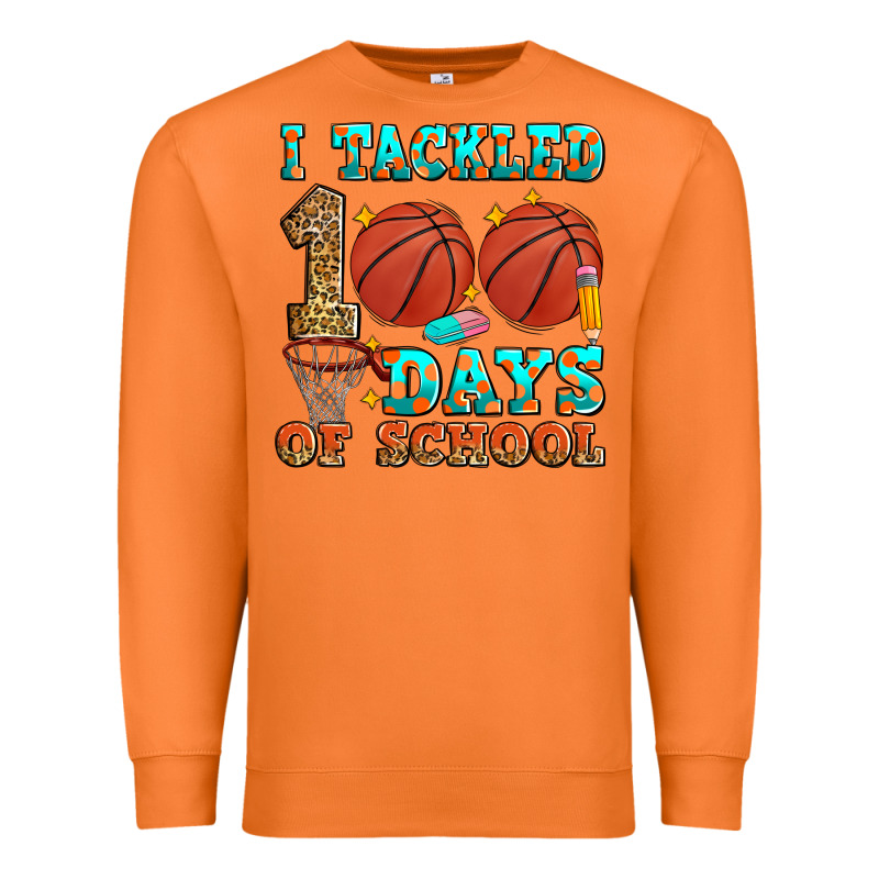 I Tackled 100 Days Of School Basketball Premium Sweatshirt by Zillion Design Studio | Teevron