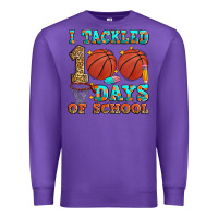 Purple i tackled 100 days of school basketball Premium Sweatshirt - Zillion Design Studio