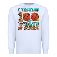 White i tackled 100 days of school basketball Premium Sweatshirt - Zillion Design Studio