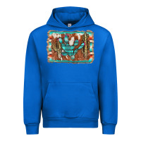 Cobalt cactus cowhide serape Urban Hoodie - AdoDesignShop