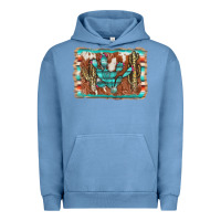 Pigment Pebble Blue cactus cowhide serape Urban Hoodie - AdoDesignShop
