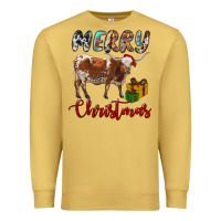Antique Gold Texas Longhorn Merry Christmas Premium Sweatshirt - RanaPortraitStore
