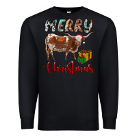 Black Texas Longhorn Merry Christmas Premium Sweatshirt - RanaPortraitStore