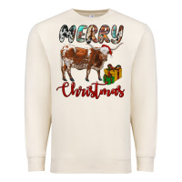 Sandshell Texas Longhorn Merry Christmas Premium Sweatshirt - RanaPortraitStore