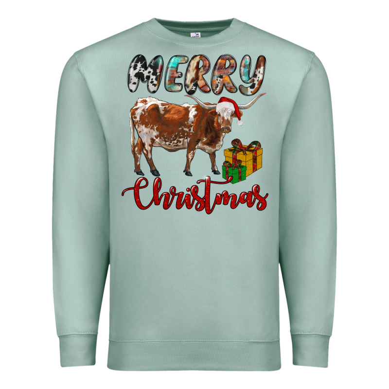 Texas Longhorn Merry Christmas Premium Sweatshirt by RanaPortraitStore | Teevron