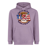 Lavender land of the free usa because of the brave billie w Heavyweight Hoodie - texasbilliewilder