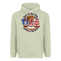 Matcha land of the free usa because of the brave billie w Heavyweight Hoodie - texasbilliewilder