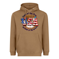 Toasted Coconut land of the free usa because of the brave billie w Heavyweight Hoodie - texasbilliewilder