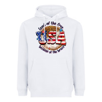 White land of the free usa because of the brave billie w Heavyweight Hoodie - texasbilliewilder