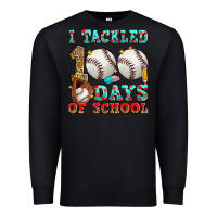 Black i tackled 100 days of school baseball Premium Sweatshirt - Zillion Design Studio