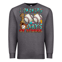 Charcoal Heather i tackled 100 days of school baseball Premium Sweatshirt - Zillion Design Studio