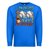 True Royal i tackled 100 days of school baseball Premium Sweatshirt - Zillion Design Studio