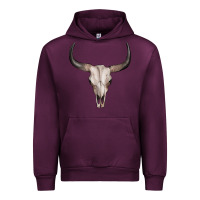 Mauve Wine bullskull Urban Hoodie - Artiststas
