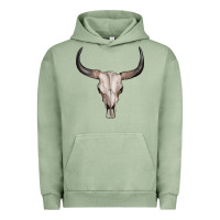 Pigment Oil Green bullskull Urban Hoodie - Artiststas