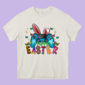 Happy Easter Gamer Heavy Core Tee Designed By Cowhidedigitalart