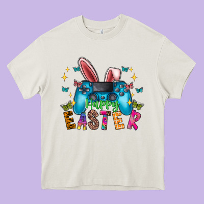 Happy Easter Gamer Heavy Core Tee Designed By Cowhidedigitalart