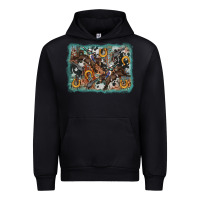Black bucking bronco rodeo revolver western background Urban Hoodie - AdoDesignShop